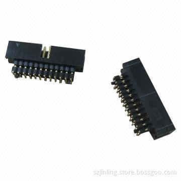 2.54mm Box Headers with Three Plastics SMT with Pegs, PA6T Insulator Brass Contact Material
